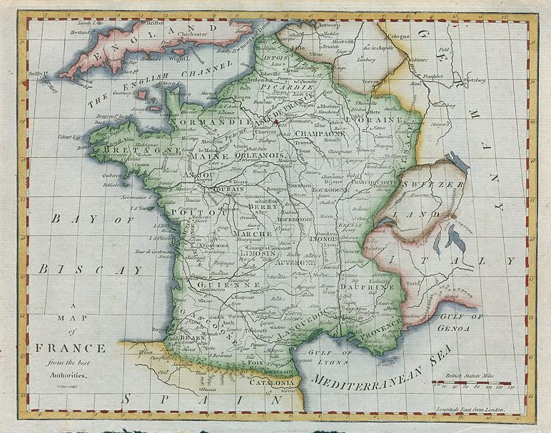 Old And Antique Prints And Maps France Map 1801 France Antique Maps