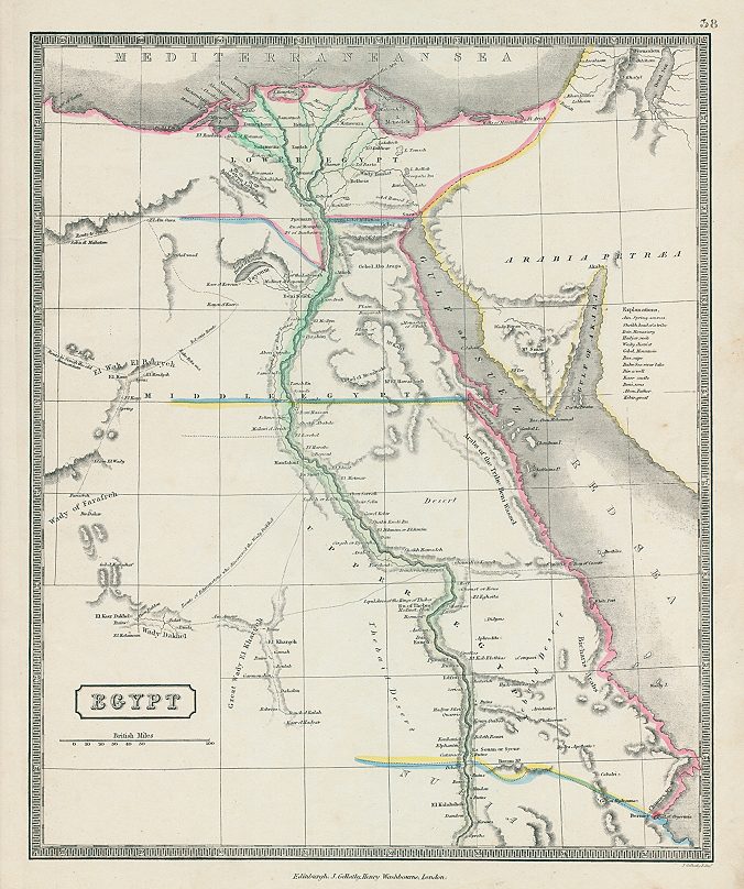 Egypt map, 1844