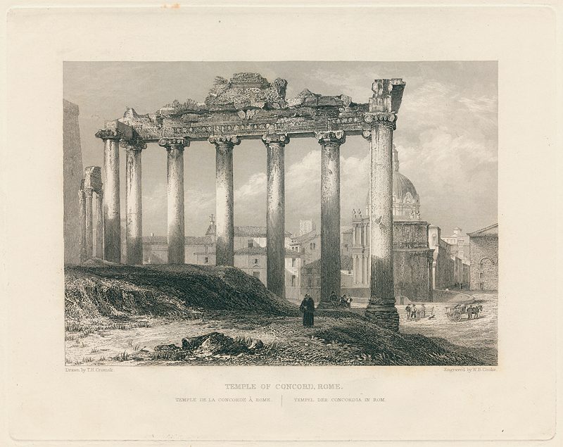 Italy, Rome, Temple of Concord, 1840