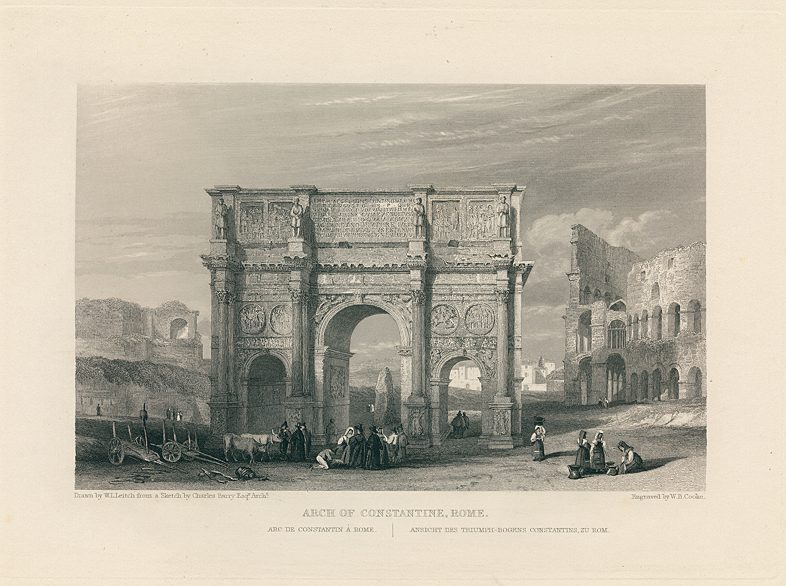 Italy, Rome, Arch of Constantine, 1840