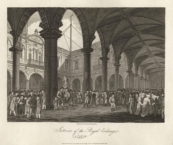 London, Interior of the Royal Exchange, 1805