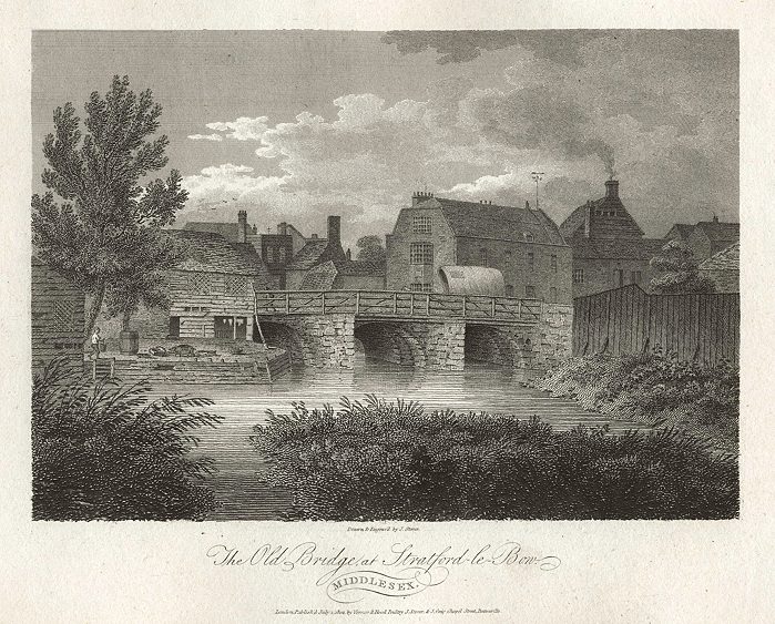 London, Stratford-le-Bow, Old Bridge, 1805