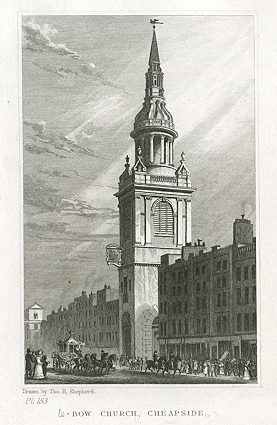 London, Bow Church, Cheapside, 1831