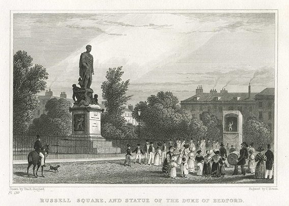 London, Russel Square and Statue of the Duke of Bedford, 1831