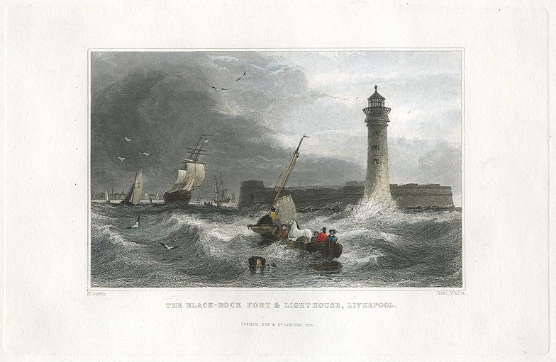 Liverpool, Black-Rock Fort & Lighthouse, 1832