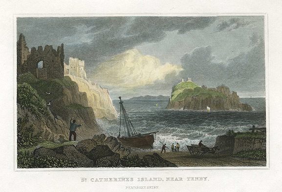 Wales, Tenby, St.Catherine's Island, 1830