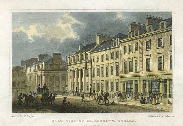 Scotland, Edinburgh, East side of St.Andrew's Square, 1831