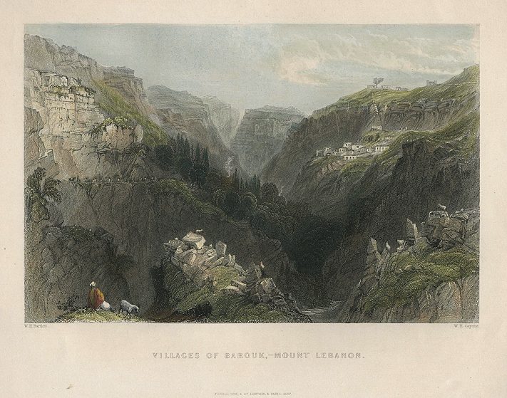 Lebanon, Villages of Barouk - Mount Lebanon, 1837