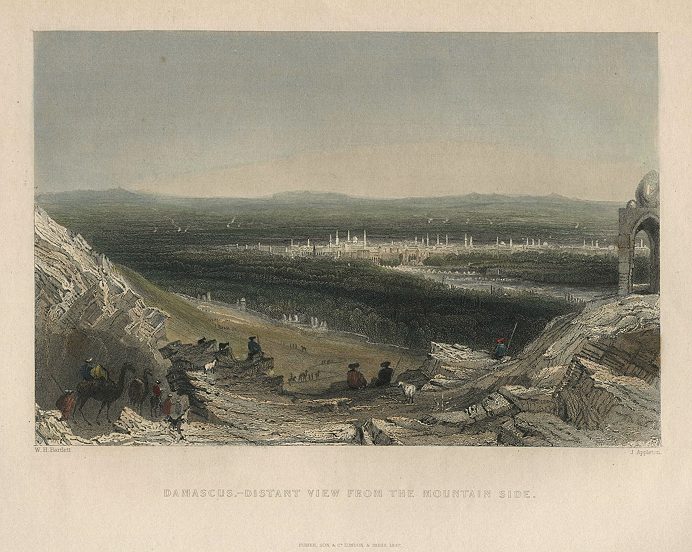 Syria, Damascus view, 1837