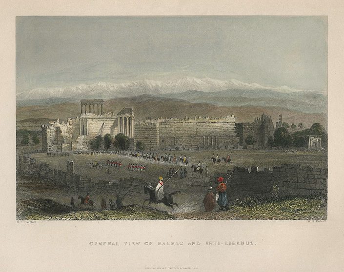 Lebanon, Baalbek view, 1837