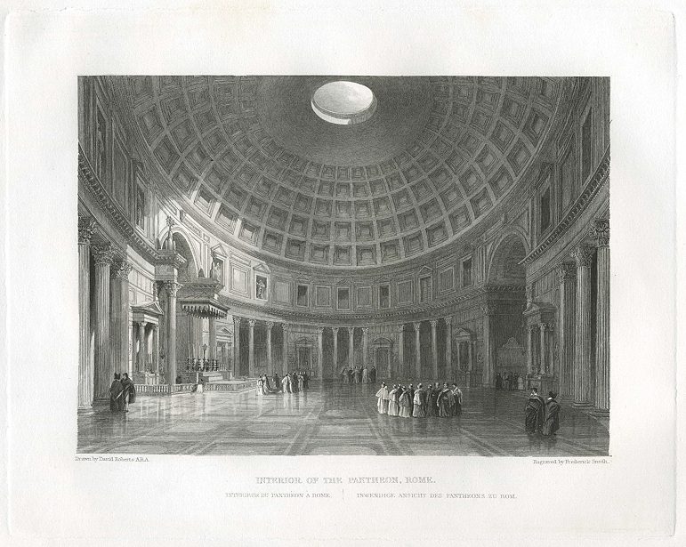 Italy, Rome, interior of the Pantheon, 1840