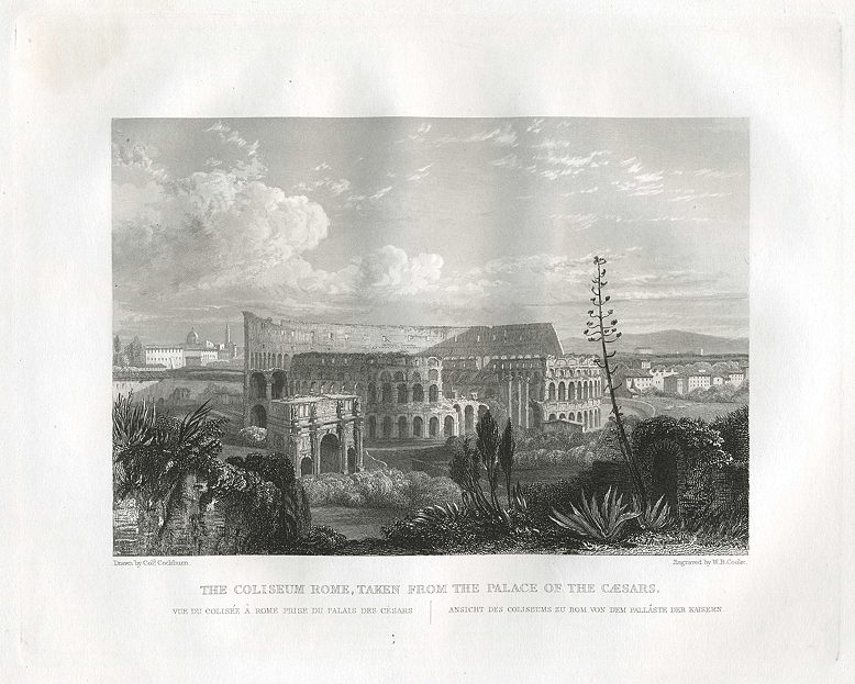 Italy, Rome, Colosseum from Palace of the Caesars, 1840