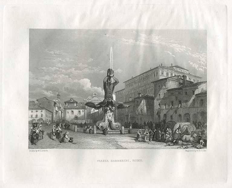 Italy, Rome, Piazza Barberini, 1840