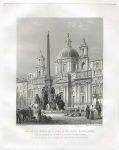 Italy, Rome, Church of St.Agnes in Piazza Navona, 1840