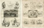 Holy Land, ancient ships (2 plates), 1800