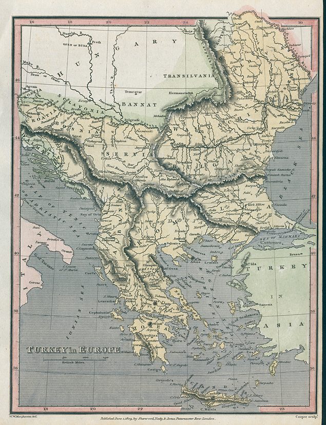 Balkans map, 1811