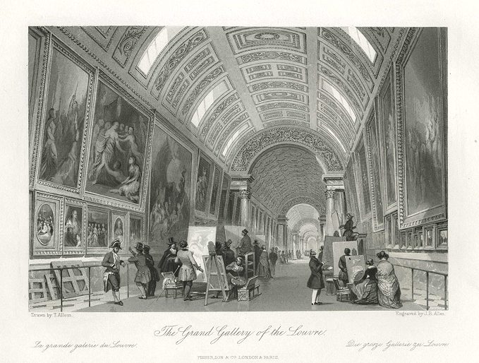 France, Paris, Grand Gallery of the Louvre, 1840