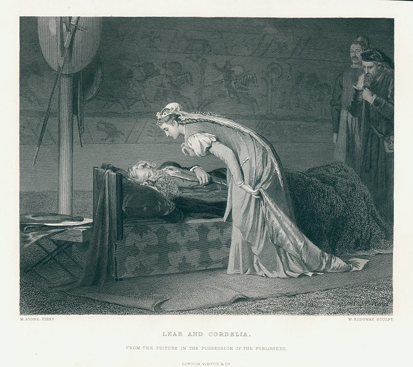 Lear and Cordelia (Shakespeare), after Marcus Stone, 1874