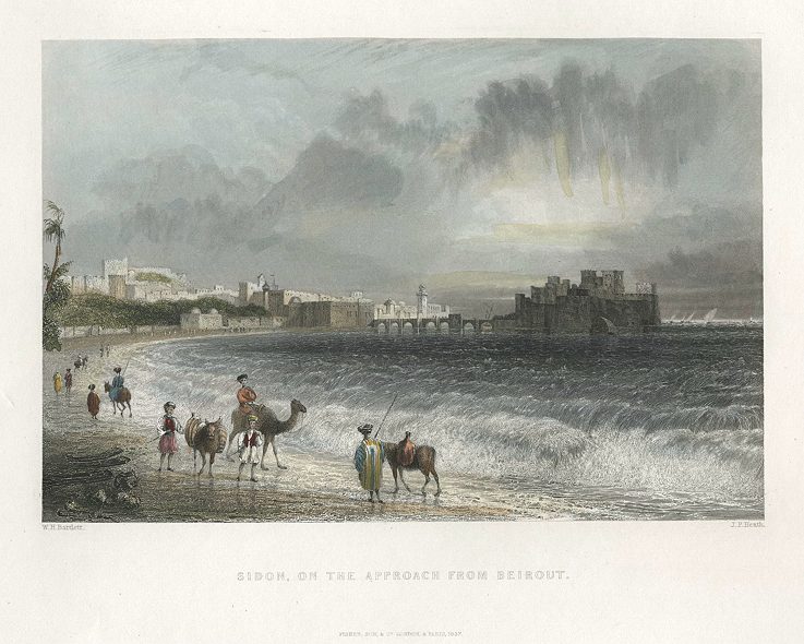 Lebanon, Sidon, on the approach from Beirut, 1837