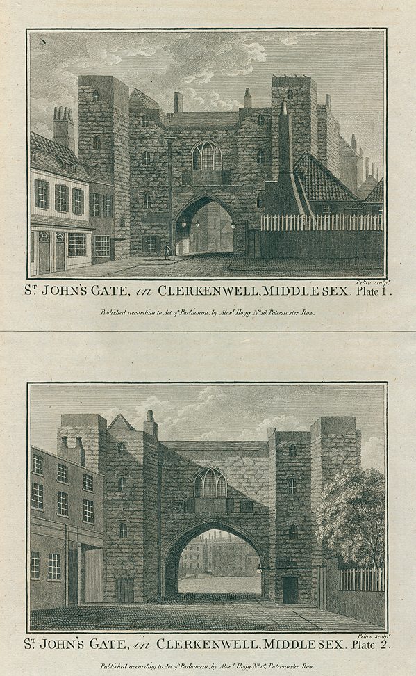 London, St.John's Gate in Clerkenwell, 1786