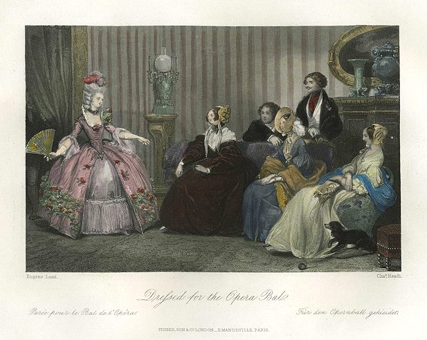 France, Paris, Dressed for the Opera Ball, 1844