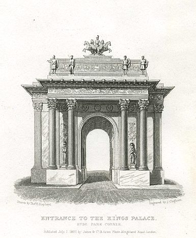 London, Hyde Park Corner, Entrance to the King's Palace, 1831