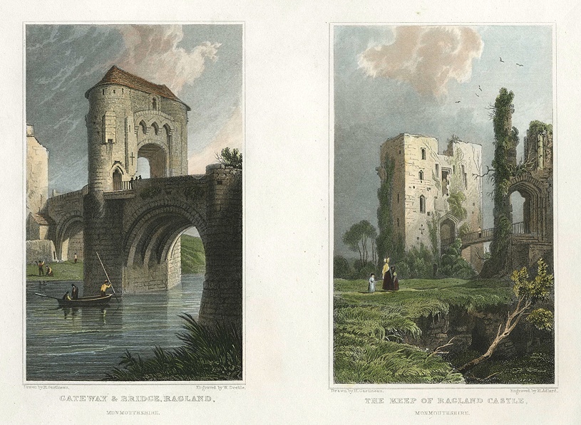 Wales, Ragland (2 views), 1830