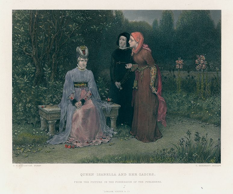 Queen Isabella and her Ladies, after Boughton, 1874