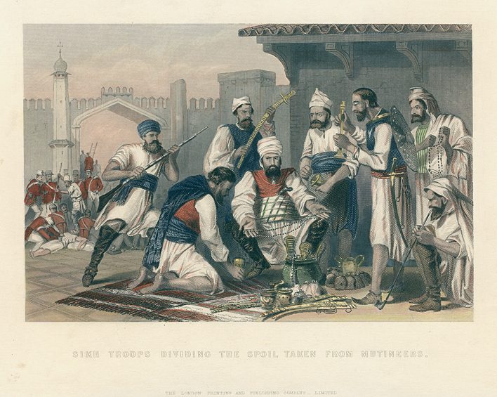 India, Sikh Troops Dividing Spoil, 1860