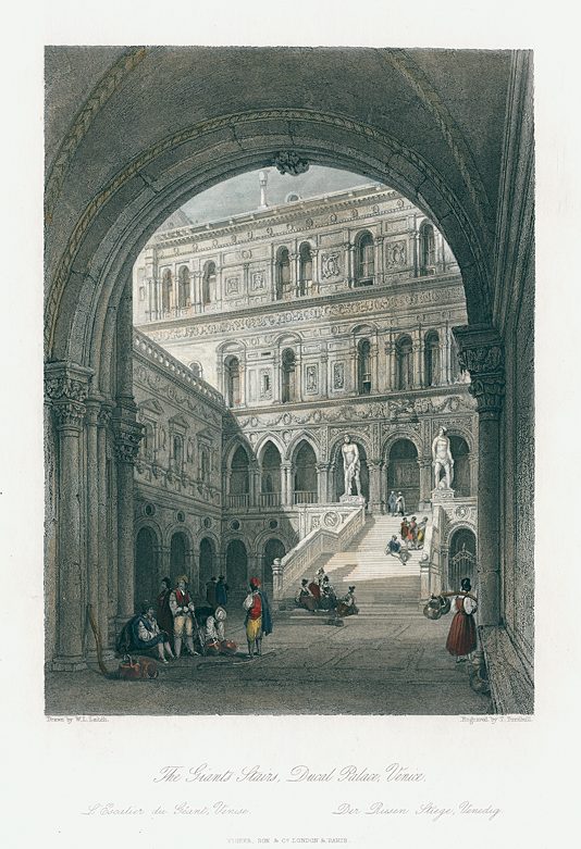 Italy, Venice, Ducal Palace, Giants Stairs, 1845