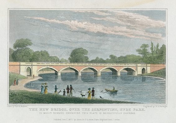 London, Bridge over the Serpentine, Hyde Park, 1831