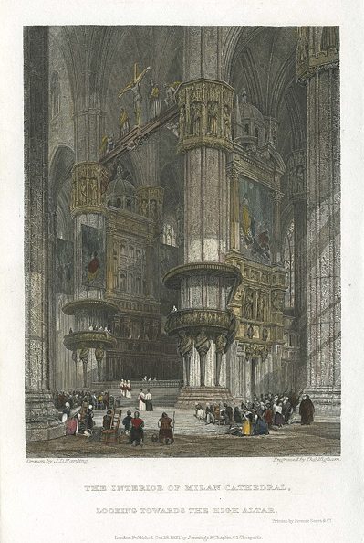 Italy, Milan Cathedral interior, 1832