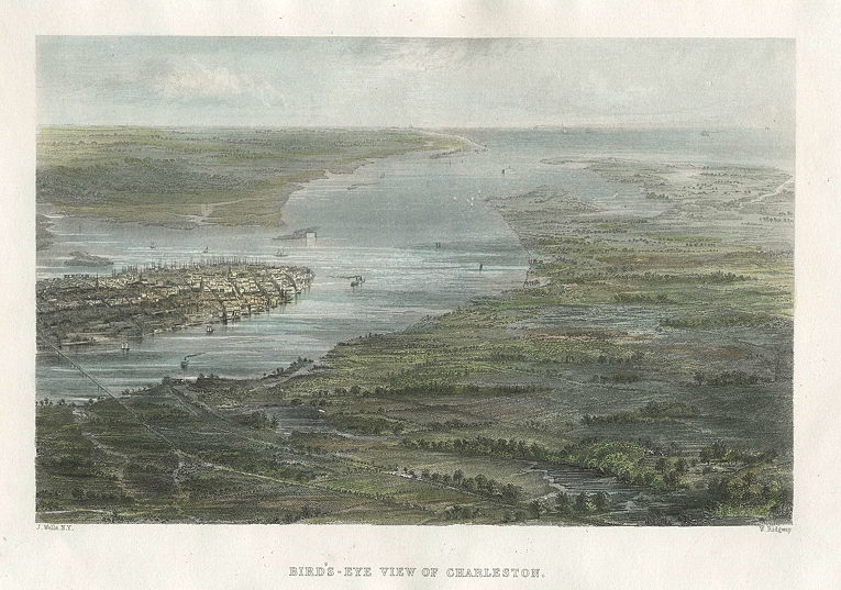 USA, Charleston, bird's-eye view, 1863