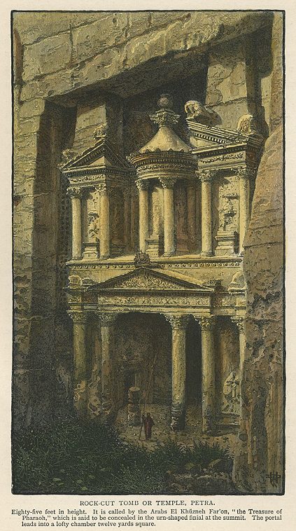 Holy Land, Petra, Rock-cut tomb or Temple, 1875