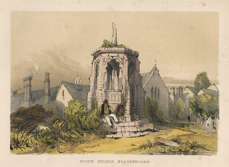 Hereford, Blackfriars, Stone Pulpit, c1845