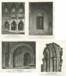 Wiltshire, Malmesbury Abbey, four prints, 1810