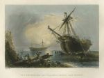 Kent, beached ships near Margate, 1842