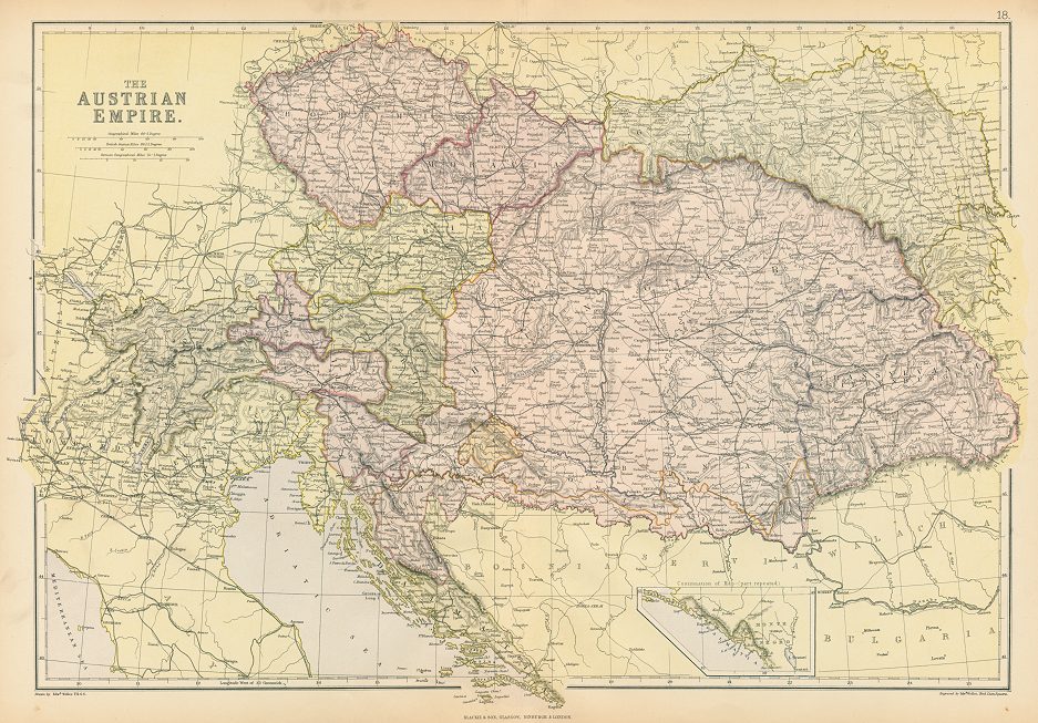 Austrian Empire map, 1882