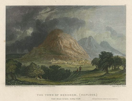 Holy Land, Town of Shechen (Nablus), 1836