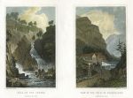 Wales, Carnarvonshire, Fall of the Conway & Vale of Beddgelert (2 views), 1830