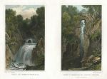 Wales, Fall at Pont-Y-Monach & Devil's Bridge, (2 views), 1830