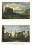 Wales, Oystermouth Castle & Abbey Church, Neath, (2 views), 1830