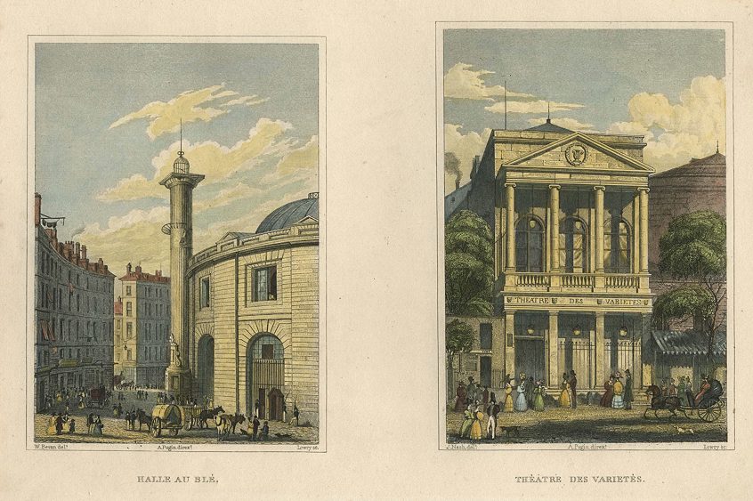 Paris, Halle au Ble & Theatre des Varietes, 1840