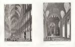 Paris, Interiors of La Chapelle Val de Grace & Notre Dame, 1840