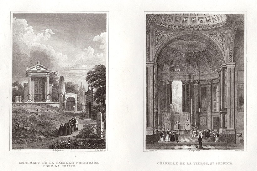 Paris, Famille Perrigaux Monument & St. Sulpice, 1840