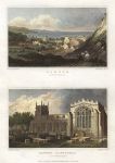 Wales, Bangor & Bangor Cathedral, (2 views), 1830