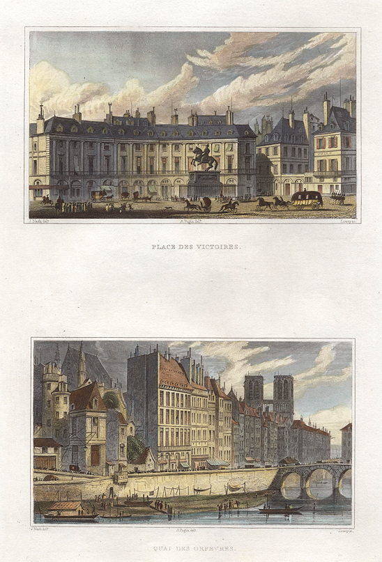 Paris, Place des Victoires & Quai des Orfevres, 1840