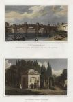 Paris, Pont Neuf & Monument, Pere la Chaise, 1840