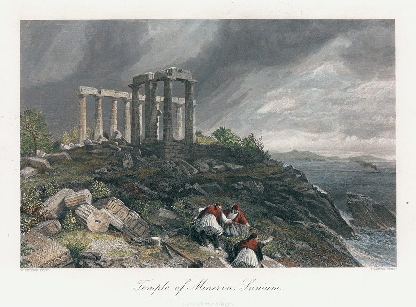 Greece, Temple of Minerva at Sunium, 1875