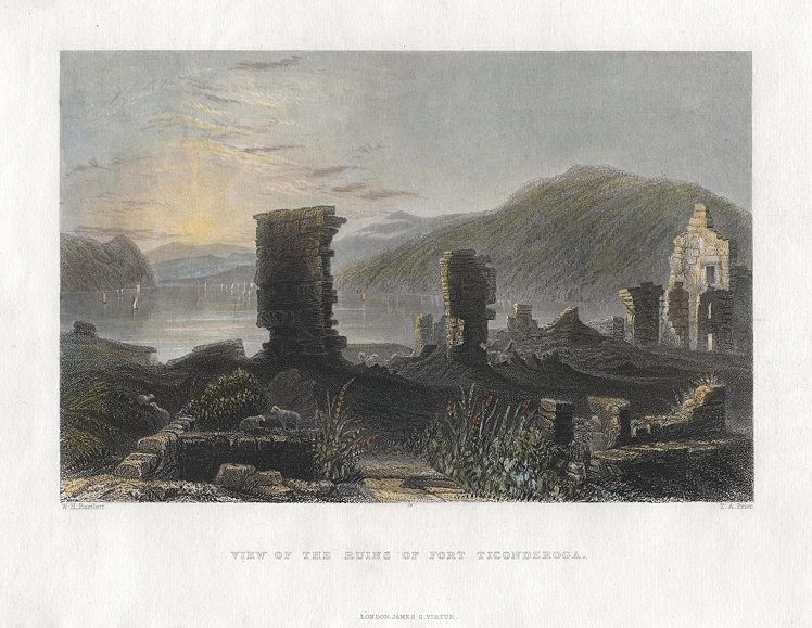 USA, NY, Ruins of Fort Ticonderoga, 1840